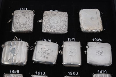Lot 93 - Collection of seventeen Victorian and later silver Vesta cases
