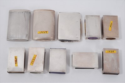 Lot 96 - Collection of ten early twentieth century silver matchbox covers, and match match cases