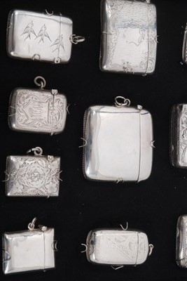 Lot 98 - Collection of seventeen Victorian and later silver Vesta cases