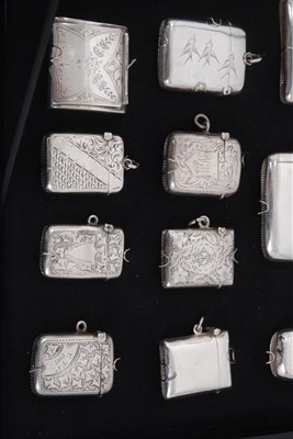 Lot 98 - Collection of seventeen Victorian and later silver Vesta cases