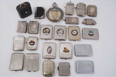 Lot 104 - Collection of Victorian and later silver plated Vesta cases, match book holders and other similar items