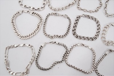 Lot 108 - Large group of silver and white metal bracelets and necklaces