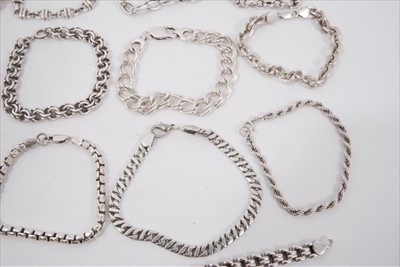 Lot 108 - Large group of silver and white metal bracelets and necklaces