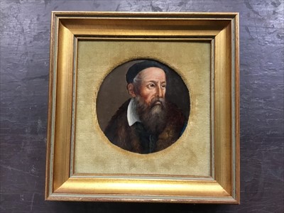 Lot 174 - 19th century miniature oil on panel depiction of Titian