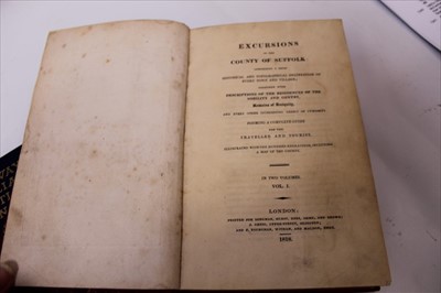 Lot 1252 - Local History - Including Excursions Through Suffolk, two volumes bound in one, 1818, Excursions through Norfolk, 18718, Joseph Pennell - Highways and Byways in East Anglia, Jarrolds Illustrated g...