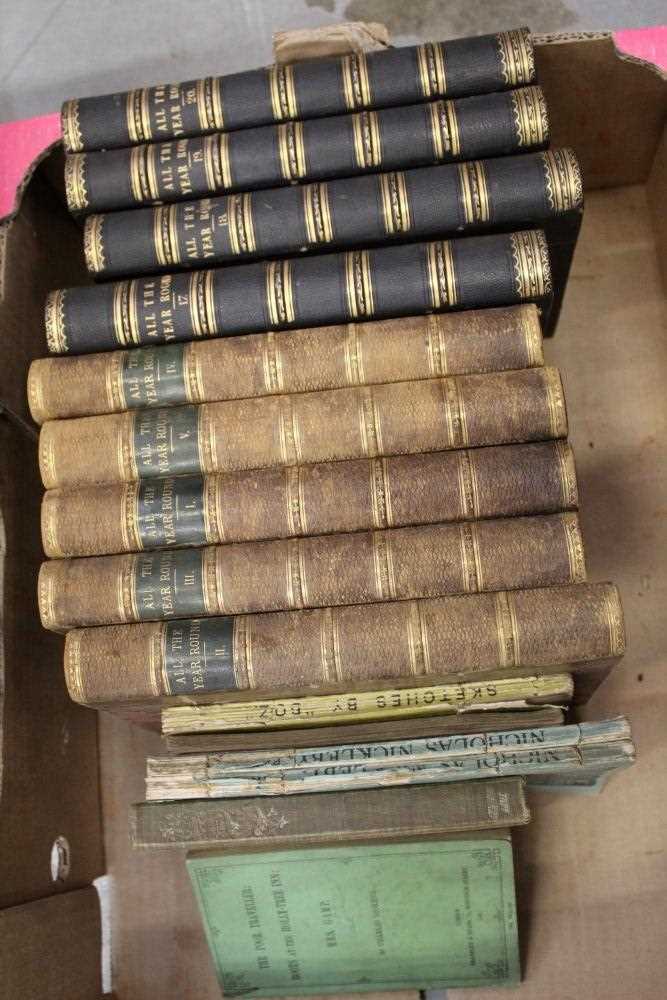 Lot 1255 - Charles Dickens - All the Year Round, volumes 1-5, 17-20, together with other 19th century Dickens publications.