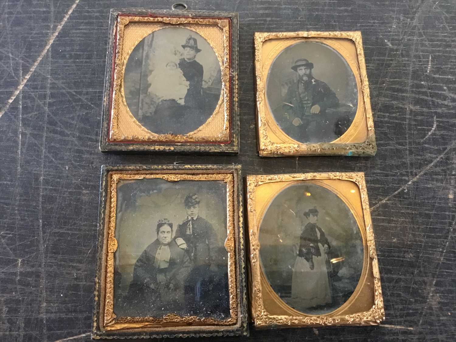 Lot 131 - Group of four Victorian ambrotype photographs