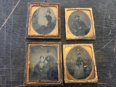 Lot 131 - Group of four Victorian ambrotype photographs