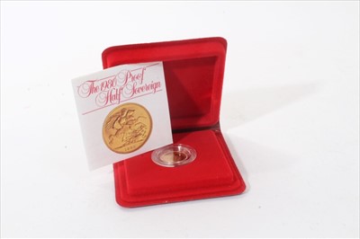 Lot 355 - G.B. Elizabeth II gold proof Half Sovereign 1980 (N.B. cased with Certificate of Authenticity) (1 coin)