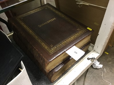 Lot 329 - Two large leather bound volumes- The Complete Works of Shakespeare, Imperial edition, illustrated, circa 1880