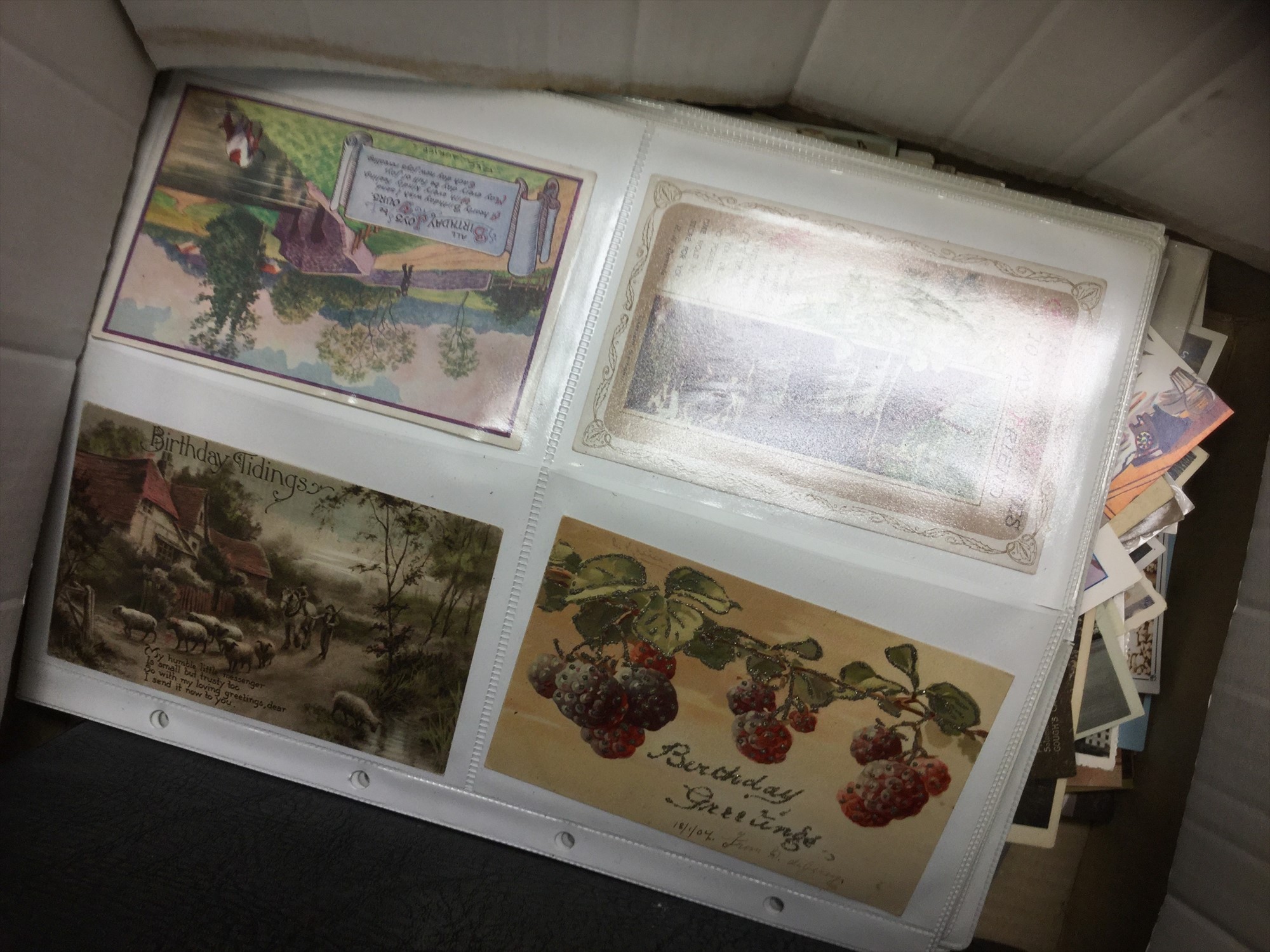 Lot 328 Box old postcards