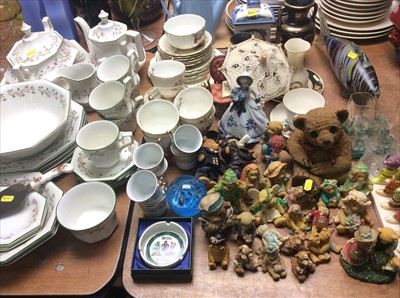 Lot 437 - Royal Albert Old Country Roses tea ware, collection ceramic bear ornaments, other ceramics and glass ware