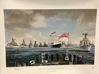 Lot 139 - Terence Cuneo signed limited edition print - Trooping the Colour, together with another - Reviewing the Fleet