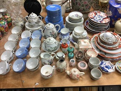 Lot 303 - Large collection of Japanese ceramics to include tea sets, Japanese Imari plates, vases etc