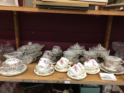 Lot 523 - Lot of decorative china including Minton Haddon Hall, Derby Posies tea and dinner wares, Minton Ancestral tea set etc