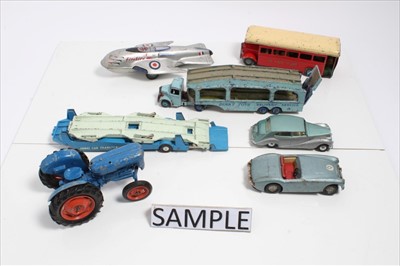 Lot 1386 - Diecast unboxed selection including early Dinky models, tinplate Mettoy Firebird Minibus etc