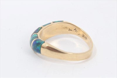 Lot 144 - 14ct gold simulated opal ring