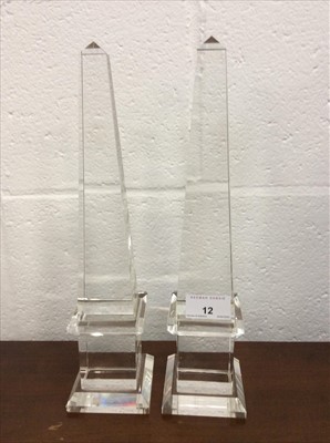 Lot 12 - Pair of contemporary glass obelisks
