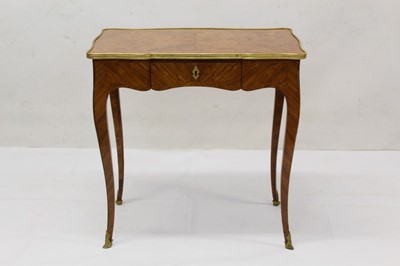 Lot 1236 - Fine 19th century French figured kingwood single drawer writing table