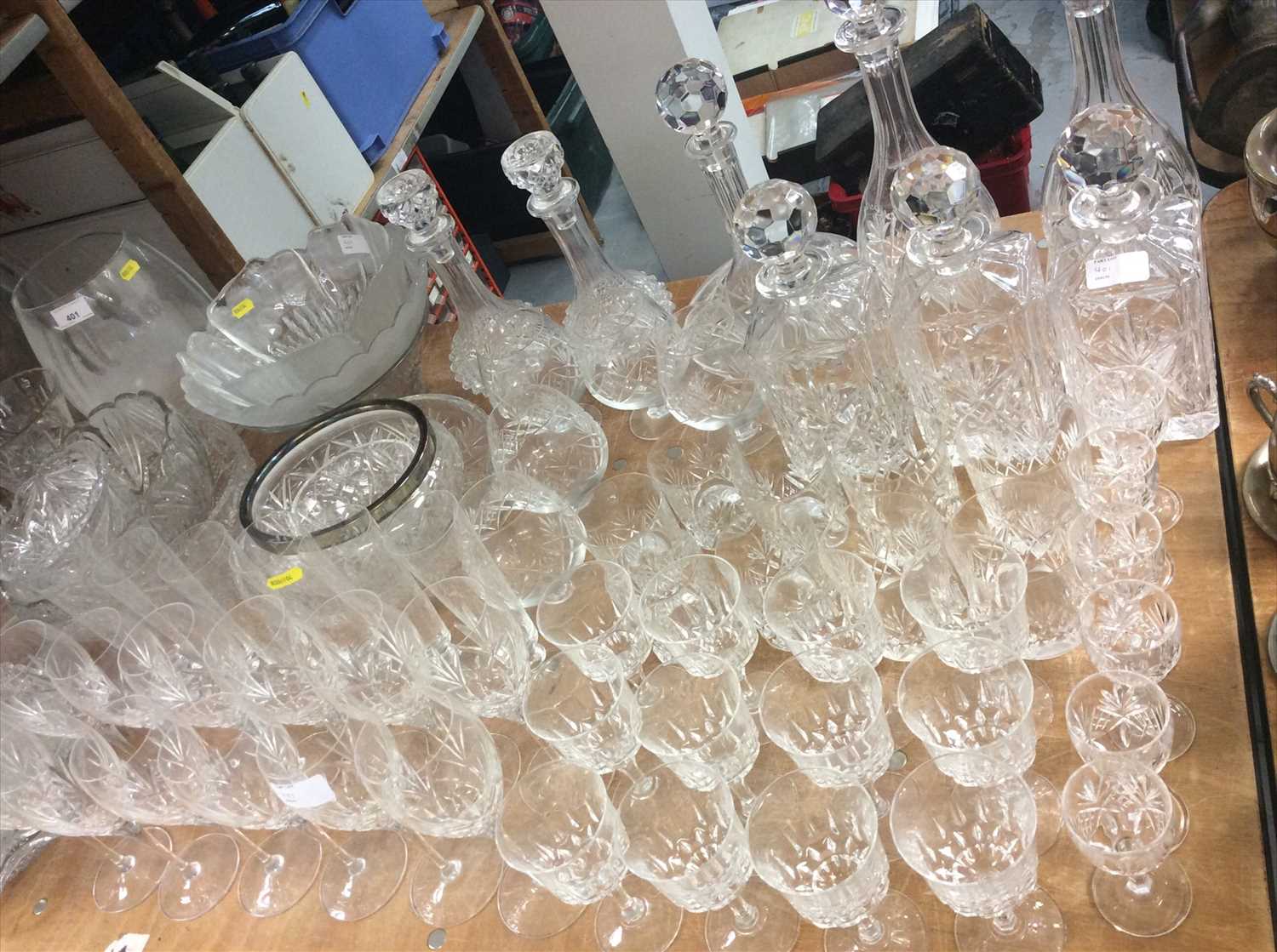 Lot 401 Large quantity cut glass and other glassware