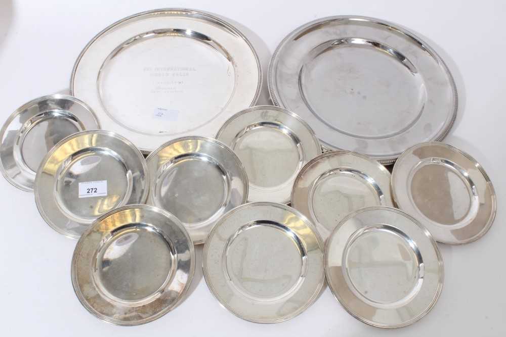 Lot 272 - Eight 6 inch Lord Saybrook Pattern sterling silver dishes together with two further dishes