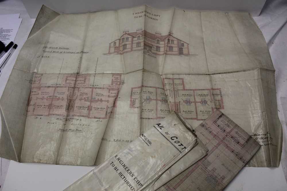 Lot 1113 - Railway Victorian structural and engineering drawings on tracing cloth by Alf A Langley