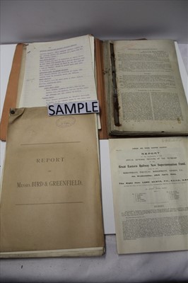 Lot 1114 - Railway 1917- 1920 ephemera including folder containing G.E.R. proposals and reports regarding Renewal of Signals, Signal Staff  Re-Organisation, Rates of pay, Report 1905 Various complaints as to...