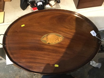 Lot 185 - Edwardian mahogany and inlaid oval tray