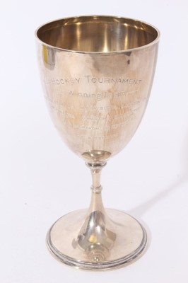 Lot 244 - Early 20th century silver trophy cup, awarded to XIII Corps, B. E. F. France 1918, Hockey tournament