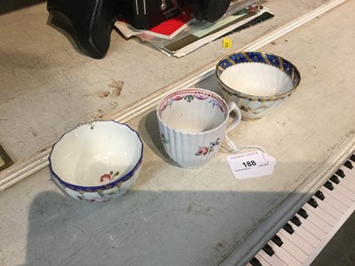 Lot 188 - 18th century Worcester tea bowl, together with a Chelsea-Derby tea bowl And one other (3)