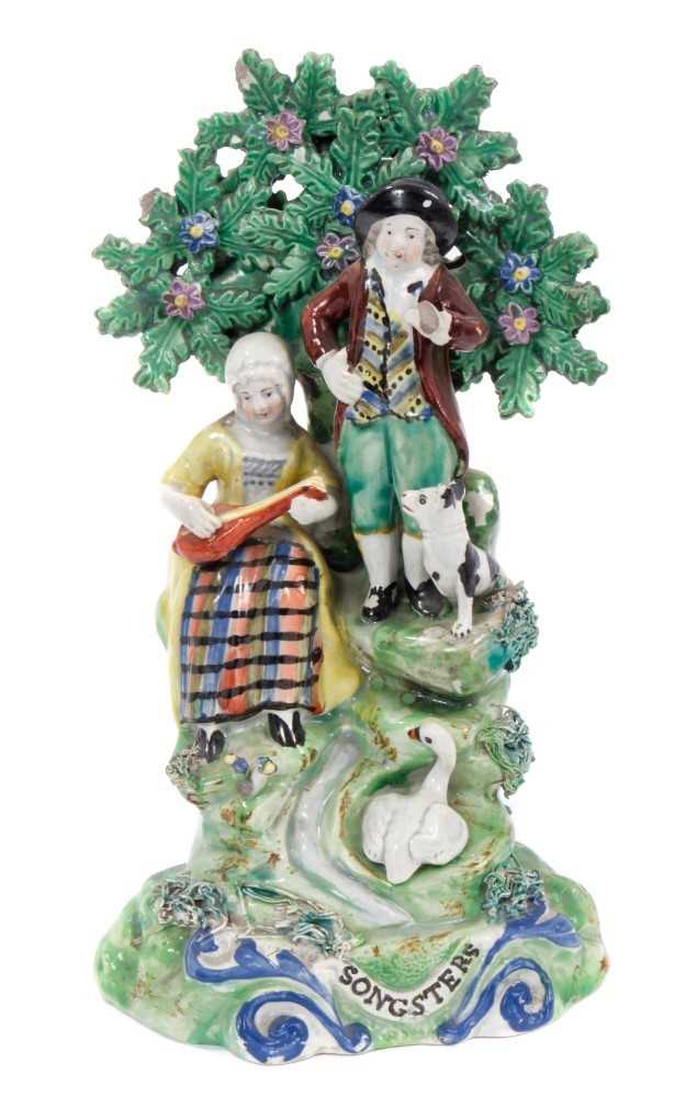 Lot 50 - Early 19th century Walton bocage figural group titled Songsters