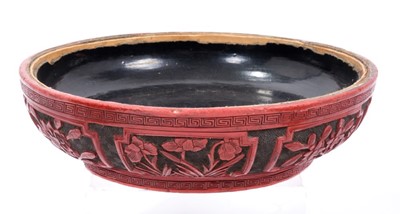 Lot 724 - Exceptionally large 19th century cinnabar lacquer box and cover
