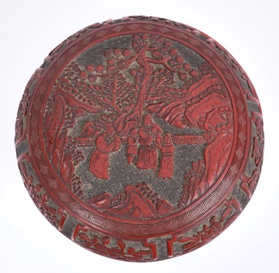 Lot 724 - Exceptionally large 19th century cinnabar lacquer box and cover