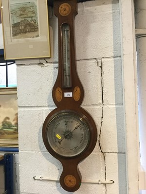 Lot 179 - Edwardian mahogany banjo barometer