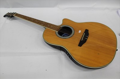 Lot 1779 - Semi electric acoustic guitar together with a Hohner Panther Amp (2)