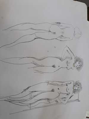 Lot 39 - Original portfolio from the studio of Peter Collins A.R.C.A. Containing female nudes and life studies together with drawings of an adult nature