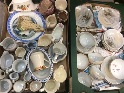 Lot 450 - Three boxes of mostly oriental china, tea ware, jugs