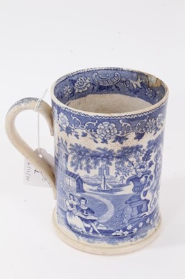Lot 12 - Willian IV and Queen Adelaide Royal commemorative mug and blue and white Royal Commemorative quart mug (2)