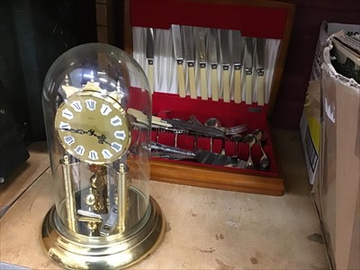 Lot 508 - Anniversary clocks and canteen of various cutlery