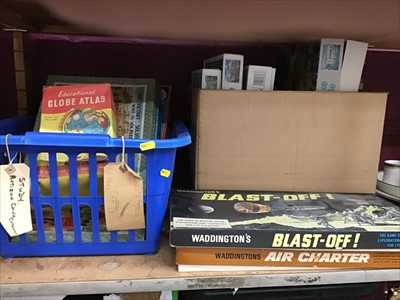 Lot 505 - Waddington's Blast off and Air Charter board games together with junior globe and jigsaws