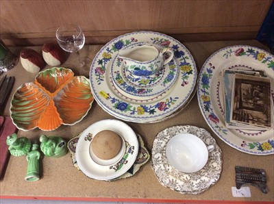 Lot 110 - Collection painted lead animals, vintage, postcards, ceramics, cutlery and sundries