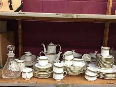 Lot 507 - Royal Albert Kensington dinner service with glass decanter and dressing table mirror