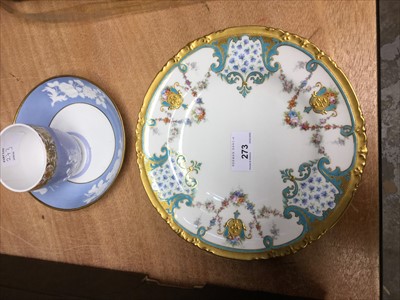 Lot 273 - Fine Quality Royal Crown Derby plate, together with a Spode cup and saucer (3 pieces)