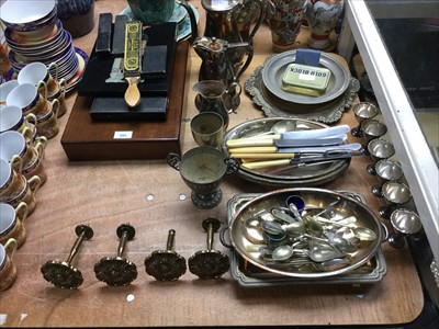 Lot 292 - Group of silver plated cutlery and other plated wares