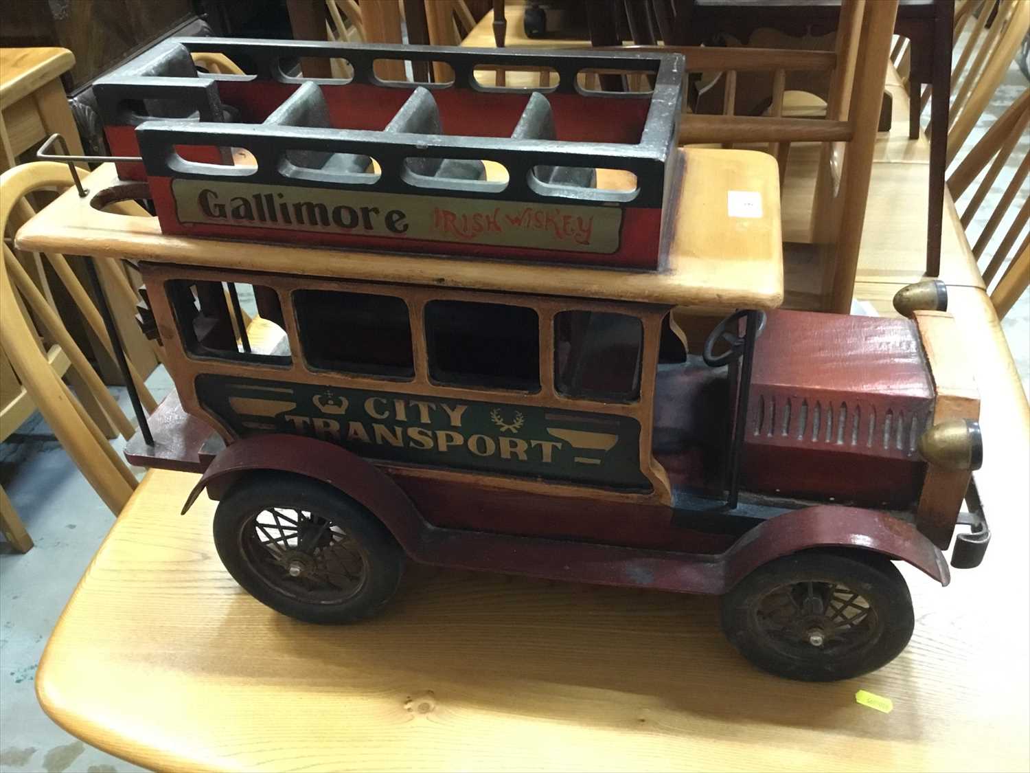 Lot 9 - Wooden model vintage bus