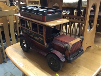 Lot 9 - Wooden model vintage bus