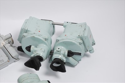 Lot 683 - Two Naval Ships binoculars, together with a spotting scope (3)