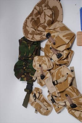 Lot 680 - Collection of various military camouflage uniform pouches and various accessories (1 box)