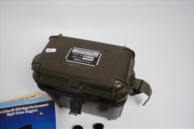 Lot 681 - Pair of ITT military night vision goggles, model no. 4907, serial no. B84, in fitted case, together with various manuals