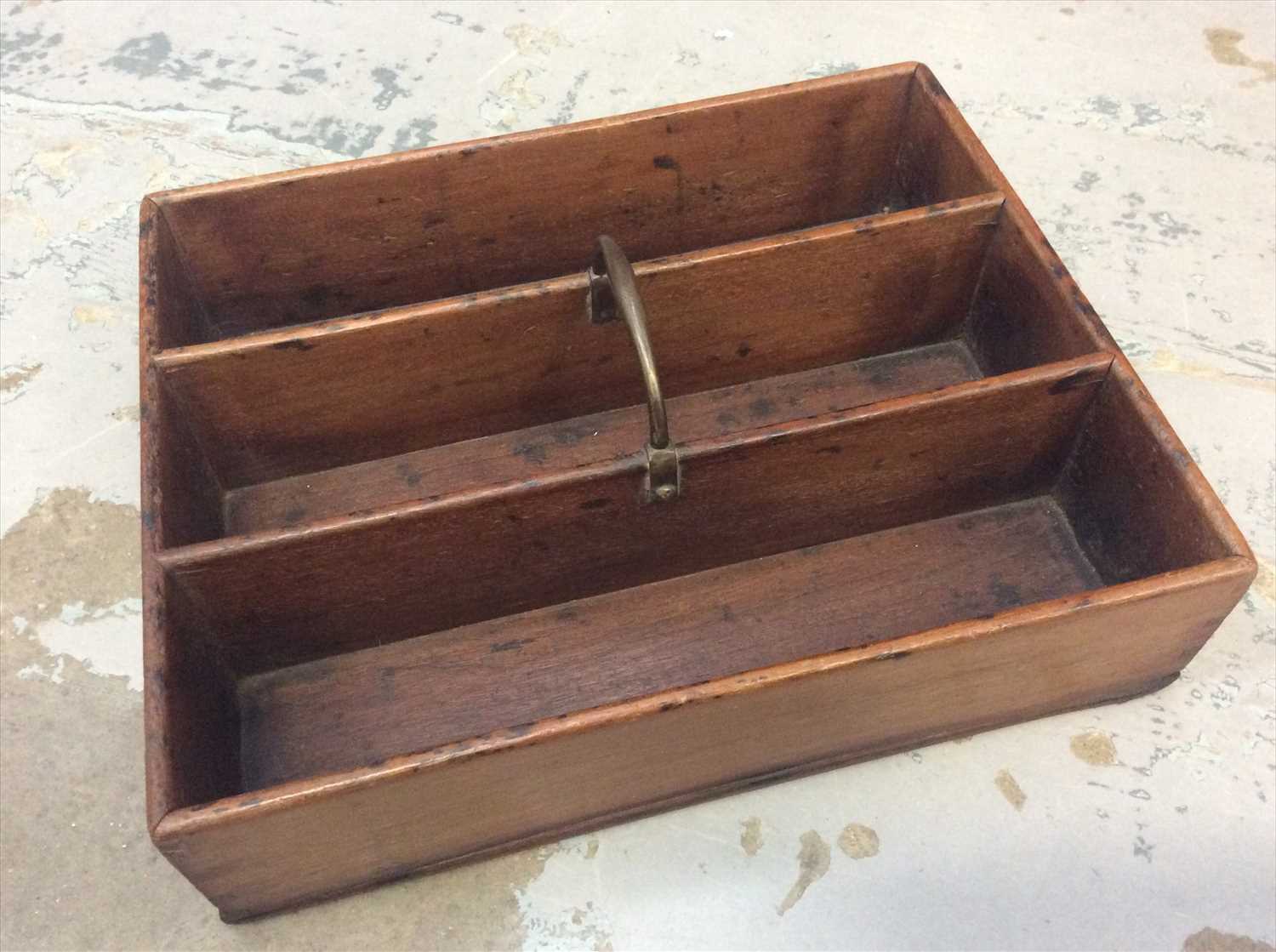 Lot 428 - 19th century three division cutlery tray